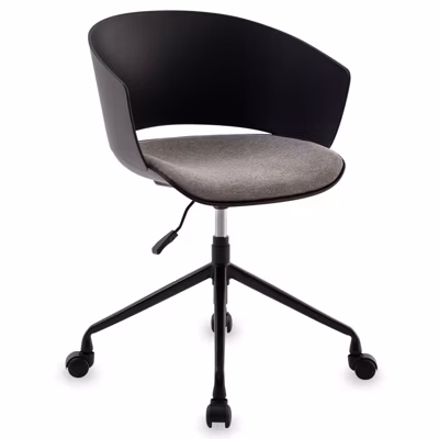 Chaise de bureau pivotante DAGMA, en plastique – Noir