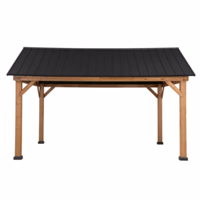 Sunjoy Tonnelle en bois de cèdre TÖDI – 336cm x 400cm, anthracite