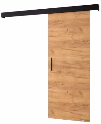 Portes coulissantes Salwador I 90×204 cm (Chêne Craft / Noir / Noir)