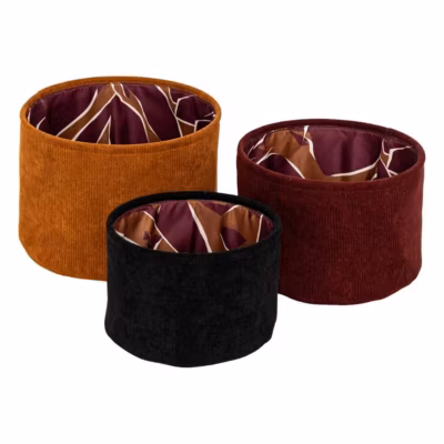 Lot de 3 paniers ronds automne D21/25/29cm – Atmosphera