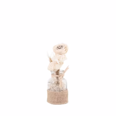Vase avec fleurs séchées style bohème 25cm