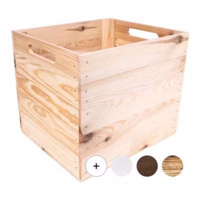 Creative Deco Caisse en Bois Naturel Compatible Étagères KALLAX et EXPIDIT 33 x 37 x 33 cm – Cube de Rangement – Kallax Rangement