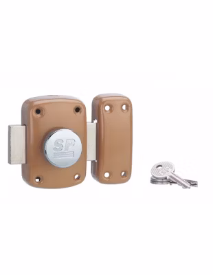 Verrou à bouton 2030 pour porte intérieure, cylindre diamètre 21x35mm, bronze, 3 clés – SP