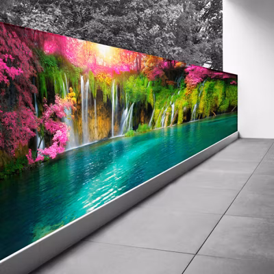Brise vue Trompe l&rsquo;oeil – 90×225 cm – Cascades 3617689697956