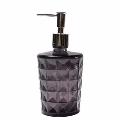 Distributeur de savon en verre recyclé Anthracite 17,5 cm KRYSTAL