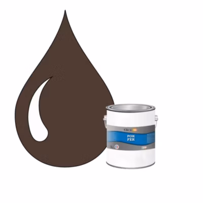 Peinture fer antirouille – Laque extérieure Semi-Brillante POK FER – 1L – RAL 8028 – Brun Terre