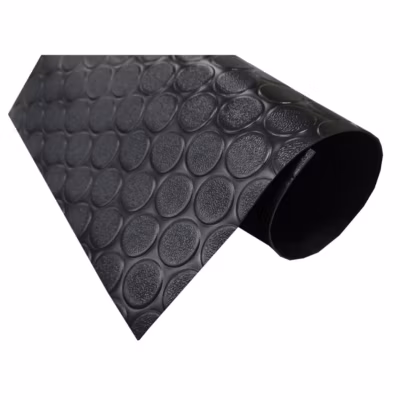 Sol PVC Composition 100% Caoutchouc Sol Caoutchouc Sol Protection Design Boutons Noir Epaisseur 1MM Mesure 100X250CM