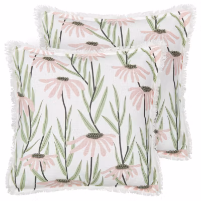 Lot de 2 coussins décoratifs GYNURA Coton 45 x 45 cm Multicolore Motif floral