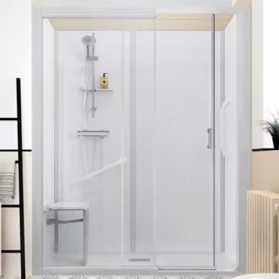 Cabine de douche Kinedo Kinemagic Design 120×90 niche haute coulissante transparent thermostatique