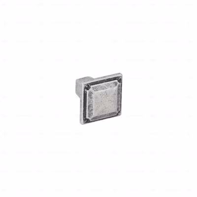 Boutons pour meubles en zamac Diamètre 28 x 28 Vieil argent brillant
