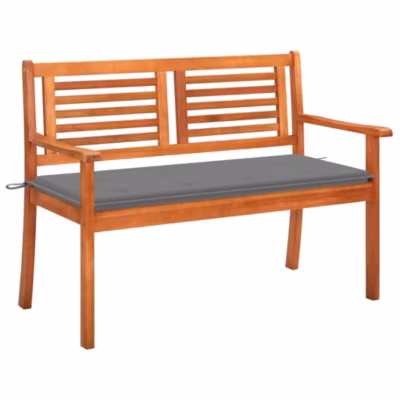 Banc de jardin 2 places avec coussin 120 cm Bois d&rsquo;eucalyptus vidaXL