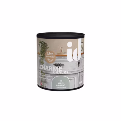 Peinture meubles et boiseries CHARME 500ML GRIS ARGENT – ID Paris