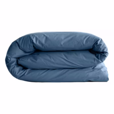 Housse de couette « Manoir » percale pur coton peigné longues fibres 80 fils/cm² Vent du sud – Marine – Housse de couette 140 x 200