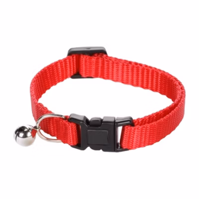 Collier réglable de 20 à 35 cm rouge avec clochette pour chat