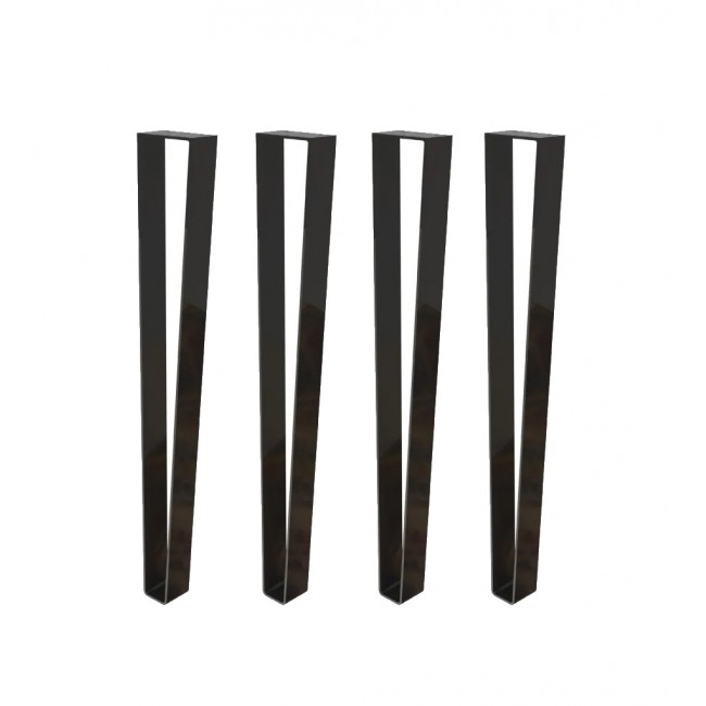 Pieds de table en métal – acier peint noir – lot de 4 CUIVRERIE CENTRALE