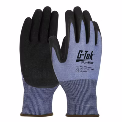 Gants de travail enduction LATEX crêpé G-TEK (lot de 12 paires) Bleu Noir 11