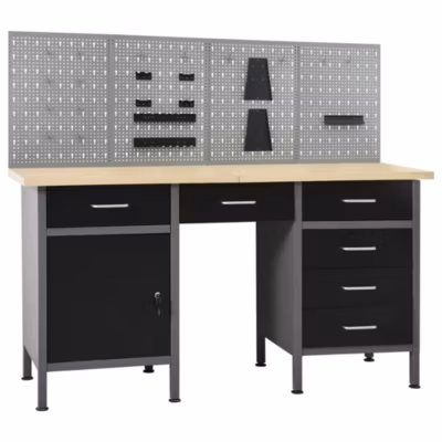 Établi avec 4 panneaux muraux vidaXL