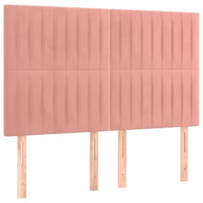 Tête de lit Rose 144x5x118/128 cm Velours vidaXL
