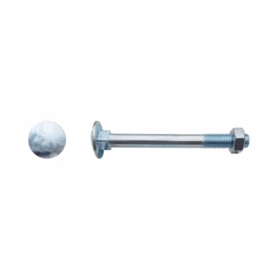 100 Boulons Tête Ronde Collet Carré TRCC 7 x 65 mm – DIN 603 – Zingué blanc – D-Work