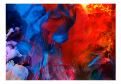 Papier peint intissé panoramique abstractions colored flames 100×70 cm