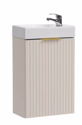 Ensemble meuble lave-mains suspendu ADEL cachemire avec le lavabo FIKA 40 cm