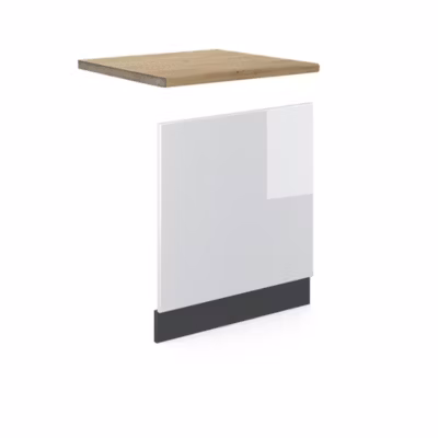 Vicco Façade Blanc Haute brillance 60cm , PT Chêne