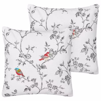 Coussin DILLENIA Coton 45 x 45 cm Blanc