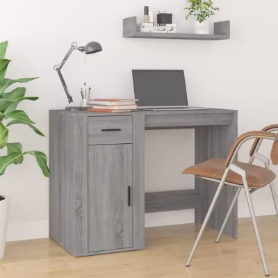 816790 vidaXL Bureau Sonoma gris 100x49x75 cm Bois d&rsquo;ingénierie