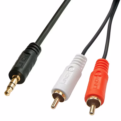 Câble audio Jack 3.5mm – 2 RCA 20 mètres LINDY