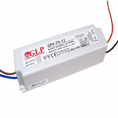 Alimentation LED DC12V 75W 6A étanche IP67 GLP