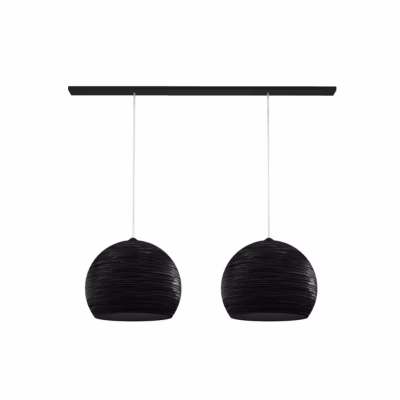 LUMICOM – FOCUS BINARIO Suspension, 2X E27, max 42W, métal, noir brillant, L.70cm