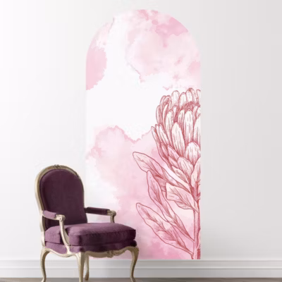 Sticker arche florale pastel 80x36cm