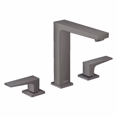HANSGROHE Mélangeur lavabo Metropol 160 3 trous poignées manettes, bonde Push-Open noir chromé brossé