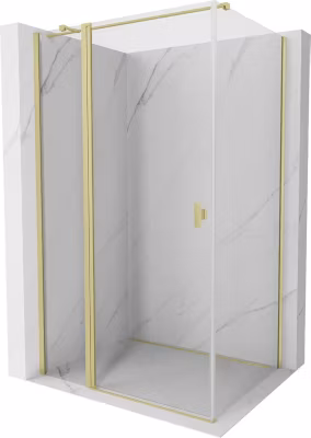 Mexen Mist T cabine de douche pivotante 85 x 110 cm, transparente, or brossé – 8A4T-085-110-55-00
