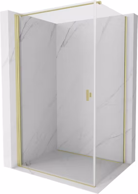 Mexen Mist-B cabine de douche pivotante 100 x 75 cm, transparent, or brossé – 8A2T-100-075-55-00