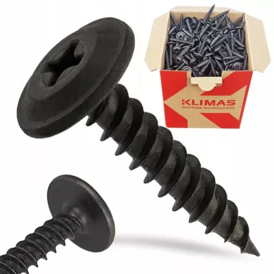 Vis autoperceuses KLIMAS tête bombée avec rondelle acier phosphaté 4,2×50 mm 300 pcs