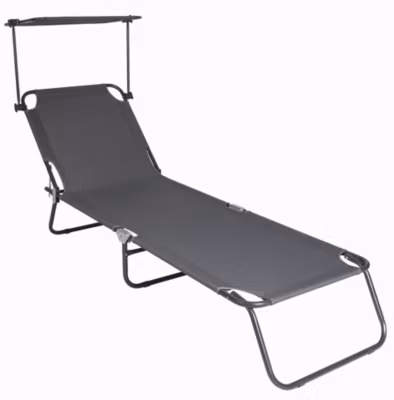 Séjour solaire Dach L. 185 x H. 24 x L. 55 cm Gris
