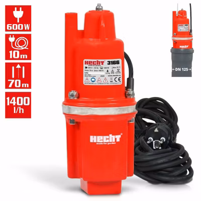 Hecht 3166 Pompe submersible pour eaux usées Pompe jardin Pompe à membrane