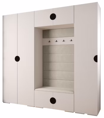 Garde-robe Inova 4 porte battante 236,7/250/47 3 Portes (blanc)