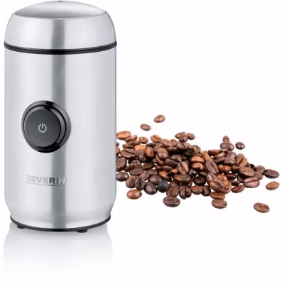 Broyeur à café et à épices électrique – SEVERIN – KM 3879 – 150 W – Réglage de la mouture – capacité 50g – noir/brossé inox