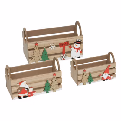 Cagette bois déco x3 – Atmosphera