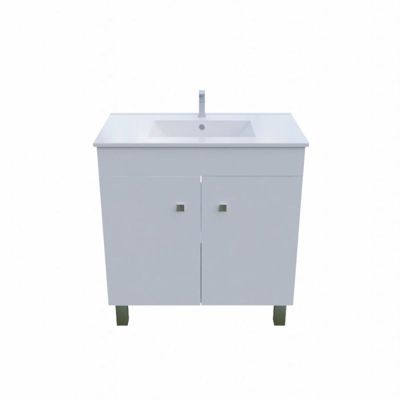 Meuble salle de bain sur pieds ECOLINE 80 cm – Blanc