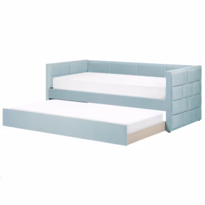Lit gigogne Velours CHAVONNE 90 x 200 cm Vert menthe