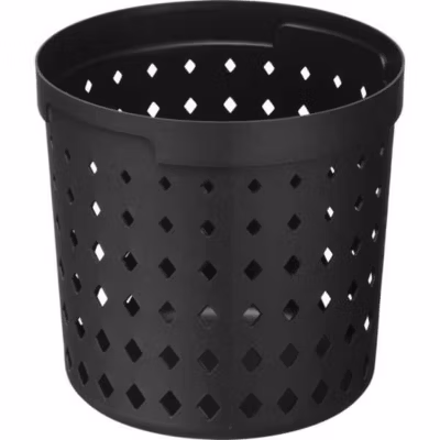 Corbeille de rangement ronde en plastique élégante Seoul L – Noir