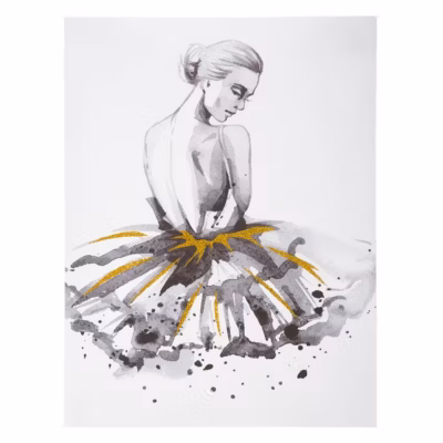 Sticker Danseuse – 30×40 cm – Doré- Atmosphera