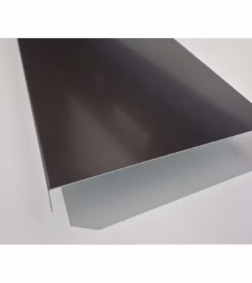 Bande de rive Marron, RAL 1247 Sat, épaisseur 1 mm, 1 pli retour 2,5 cm , Largeur  21 cm , Longueur 140 cm