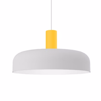 LUMICOM – NADIR Suspension, 1X E27, max 42W, métal, blanc mat/jaune, D.40cm