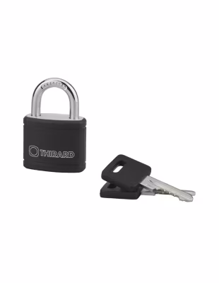 Cadenas à clé Type 1 Noir, intérieur, 30mm, aluminium, 2 clés – THIRARD