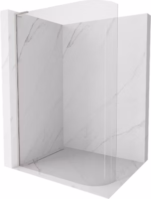 Mexen Kioto-R L paroi de douche arrondie Walk-in 80 x 200 cm, transparent, nickel brossé – 800-080-103-97-06