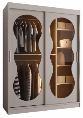 Armoire Bahrajn 2 a portes coulissantes H. 200x L.150 x P. 62, 2 portes